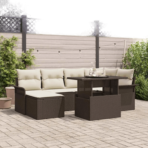 Vidaxl Hagesofa Set 7 pcs Brun