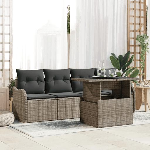 Vidaxl Hagesofa Set 5 pcs Grå