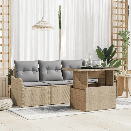 Vidaxl Hagesofa Set 5 pcs Beige