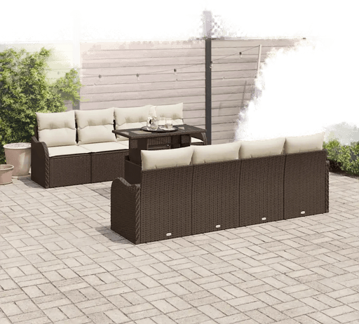 Vidaxl Hagesofa Set 7 pcs Brun