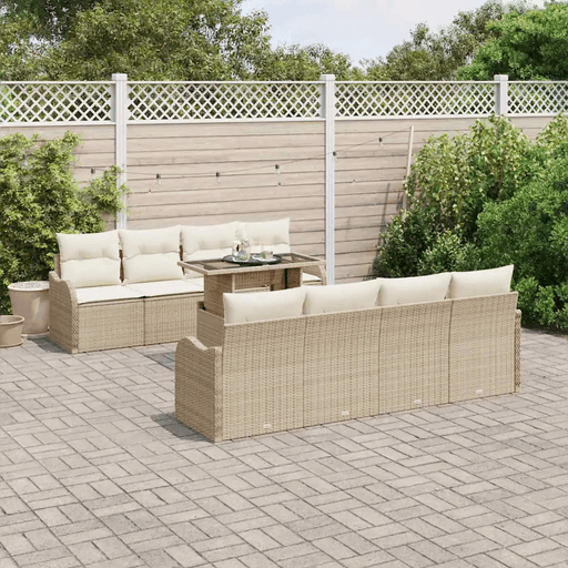Vidaxl Hagesofa Set 7 pcs Beige