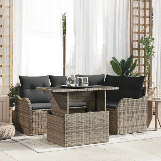 Vidaxl Utendørs spisestue sett 5 pcs Grå