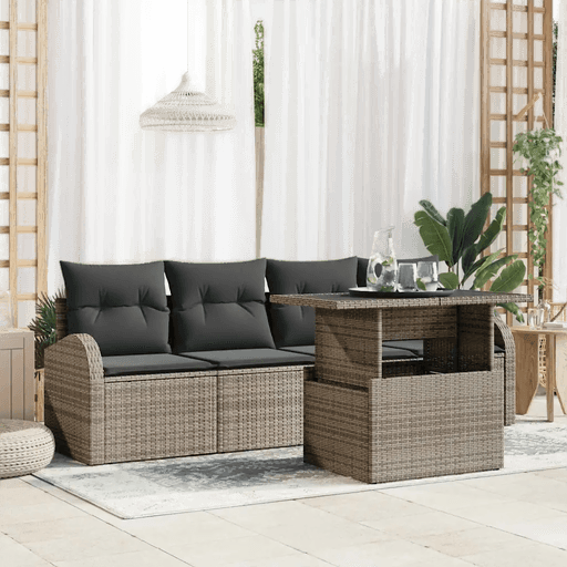 Vidaxl Hagesofa Set 5 pcs Grå