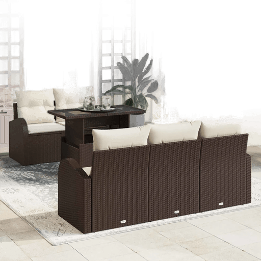 Vidaxl Hagesofa Set 6 pcs Brun