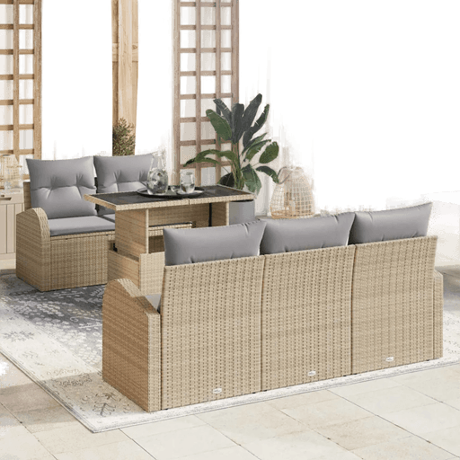 Vidaxl Hagesofa Set 6 pcs Beige