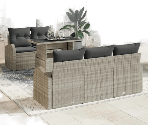 Vidaxl Hagesofa Set 6 pcs Lysegrå