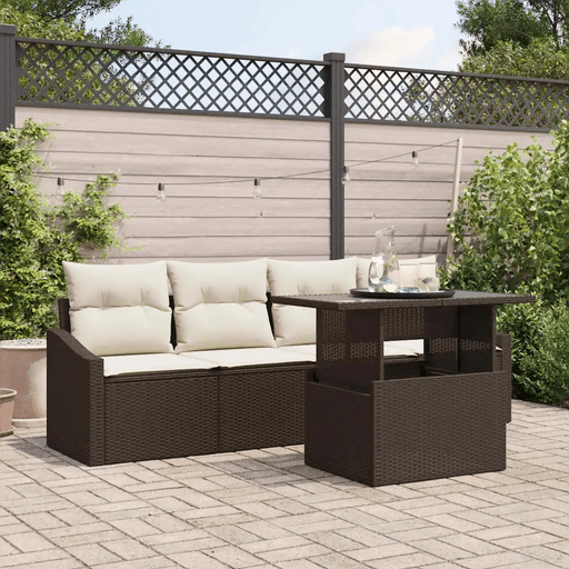 Vidaxl Hagesofa Set 5 pcs Brun og Krem