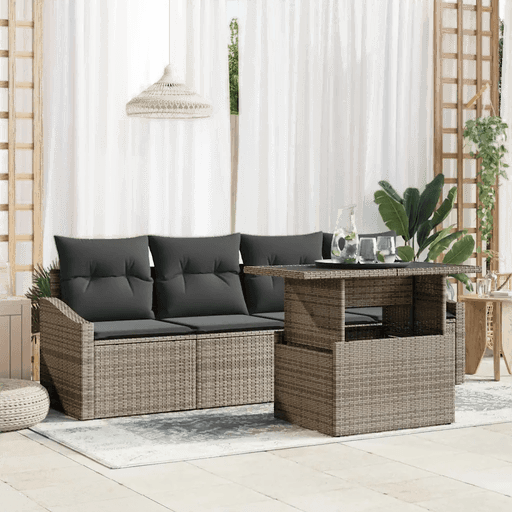 Vidaxl Hagesofa Set 5 pcs Grå