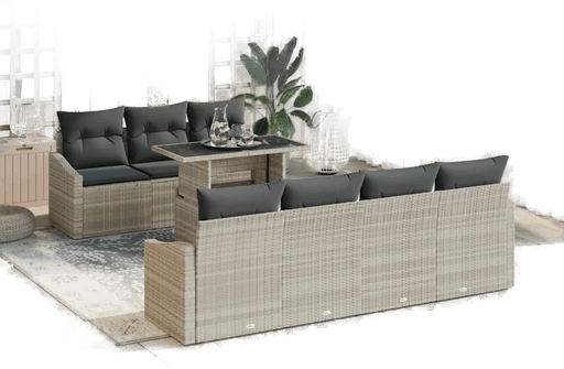 Vidaxl Hagesofa Set 8 pcs Lysegrå