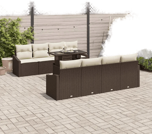 Vidaxl Hagesofa Set 7 pcs Brun Krem