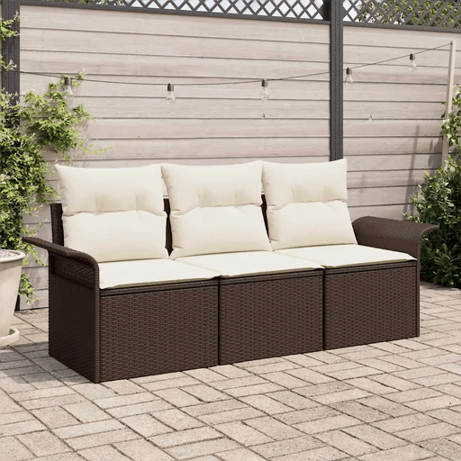 Vidaxl Hagesofa Set 3 pcs Brun
