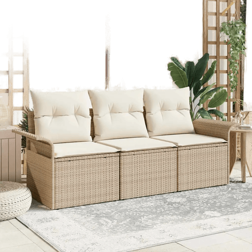 Vidaxl Hagesofa Set 3 pcs Beige