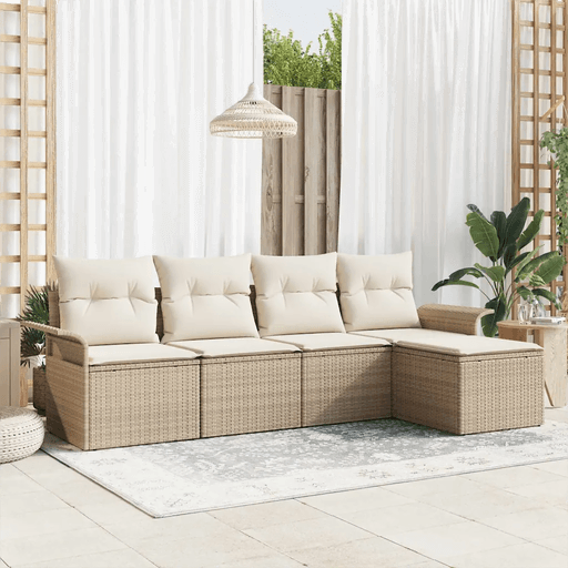 Vidaxl Hagesofa Set 5 pcs Beige