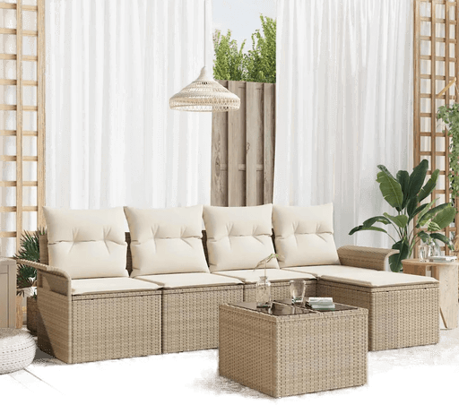 Vidaxl Hagesofa Set 6 pcs Beige