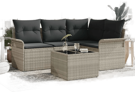 Vidaxl Hagesofa Set 5 pcs Lysegrå