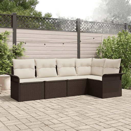 Vidaxl Hagesofa Set 5 pcs Brun