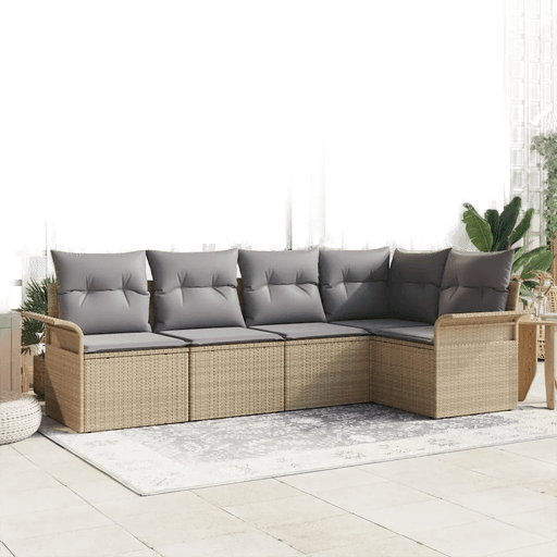 Vidaxl Hagesofa Set 5 pcs Beige