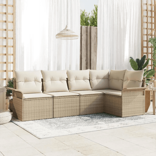Vidaxl Hagesofa Set 5 pcs Beige