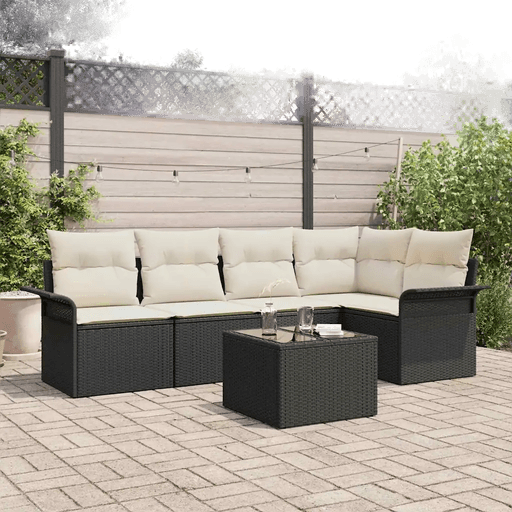 Vidaxl Hagesofa Set 6 pcs Svart