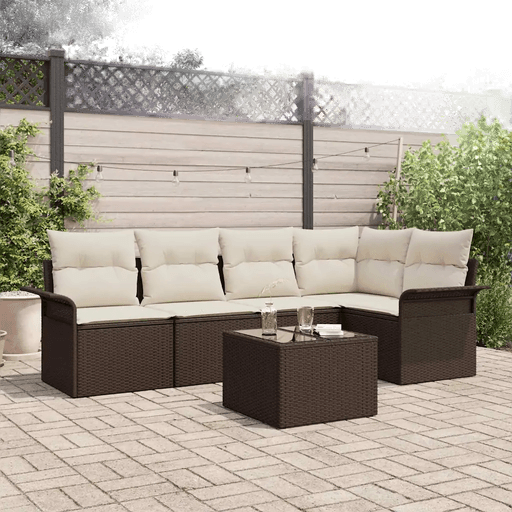 Vidaxl Hagesofa Set 6 pcs Brun