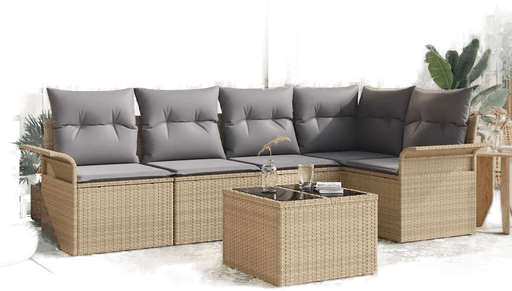 Vidaxl Hagesofa Set 6 pcs Beige