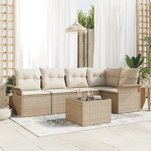 Vidaxl Hagesofa Set 6 pcs Beige