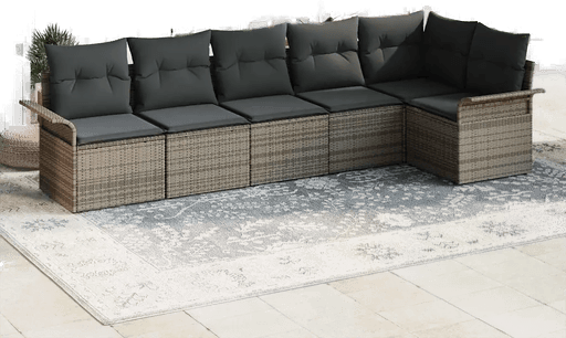 Vidaxl Hagesofa Set 6 pcs Grå