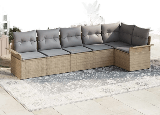 Vidaxl Hagesofa Set 6 pcs Beige