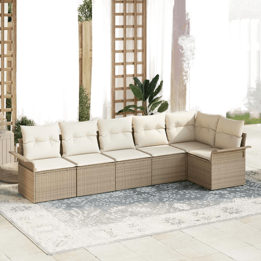 Vidaxl Hagesofa Set 6 pcs Beige