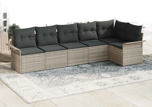 Vidaxl Hagesofa Set 6 pcs Lysegrå