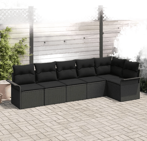 Vidaxl Hagesofa Set 6 pcs Svart