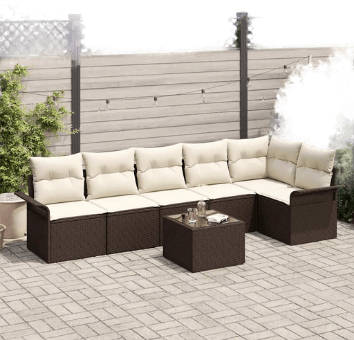 Vidaxl Hagesofa Set 7 pcs Brun
