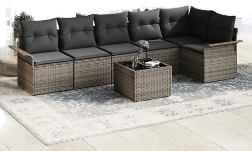 Vidaxl Hagesofa Set 7 pcs Grå