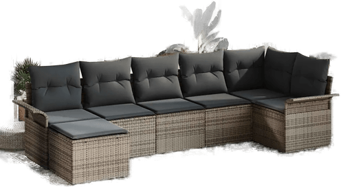 Vidaxl Hagesofa Set 7 pcs Grå