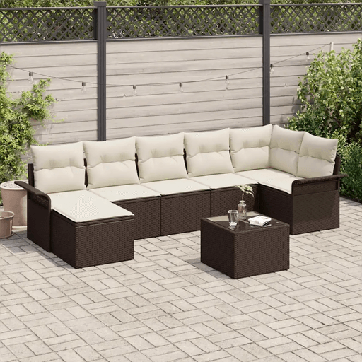 Vidaxl Hagesofa Set 8 pcs Brun