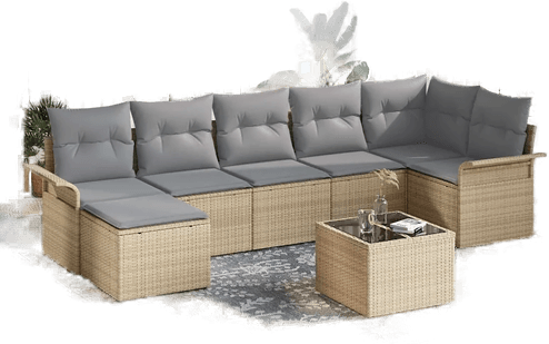 Vidaxl Hagesofa Set 8 pcs Beige