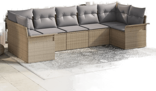 Vidaxl Hagesofa Set 7 pcs Beige