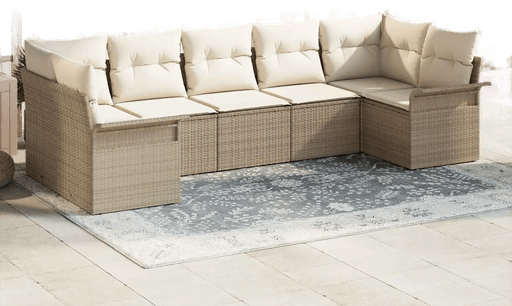 Vidaxl Hagesofa Set 7 pcs Beige