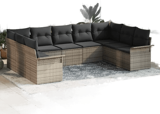 Vidaxl Hagesofa Set 9 pcs Grå