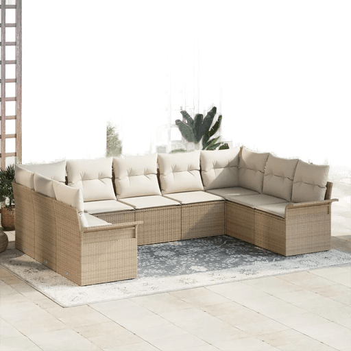 Vidaxl Hagesofa Set 9 pcs Beige