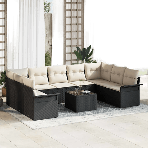 Vidaxl Hagesofa Set 10 pcs Brun