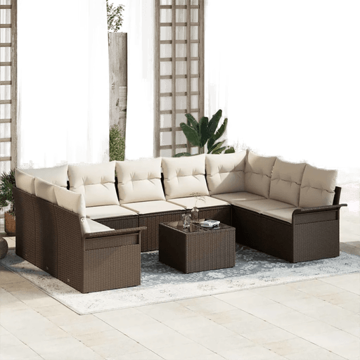 Vidaxl Hagesofa Set 10 pcs Grå