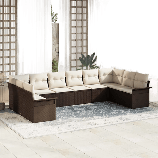 Vidaxl Hagesofa Set 10 pcs Brun