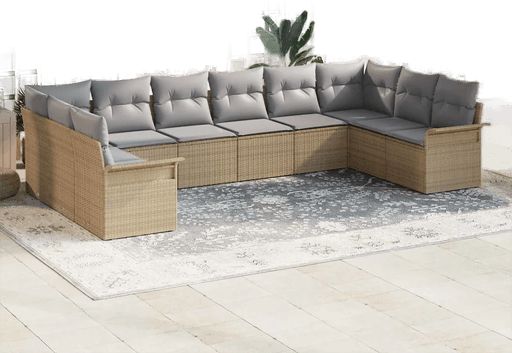 Vidaxl Hagesofa Set 10 pcs Beige