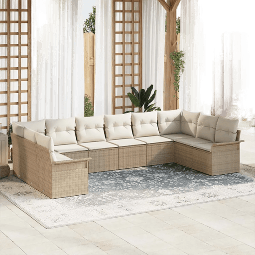 Vidaxl Hagesofa Set 10 pcs Beige