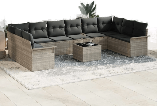 Vidaxl Hagesofa Set 11 pcs Grå