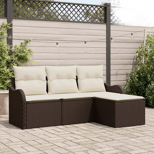Vidaxl Hagesofa Set 4 pcs Brun