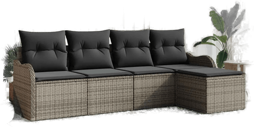 Vidaxl Hagesofa Set 5 pcs Grå