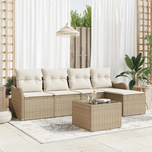 Vidaxl Hagesofa Set 6 pcs Brun