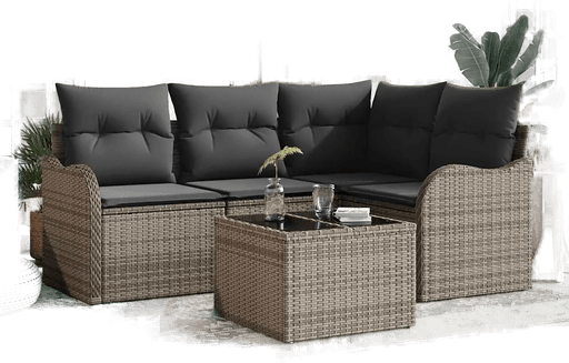 Vidaxl Hagesofa Set 5 pcs Svart